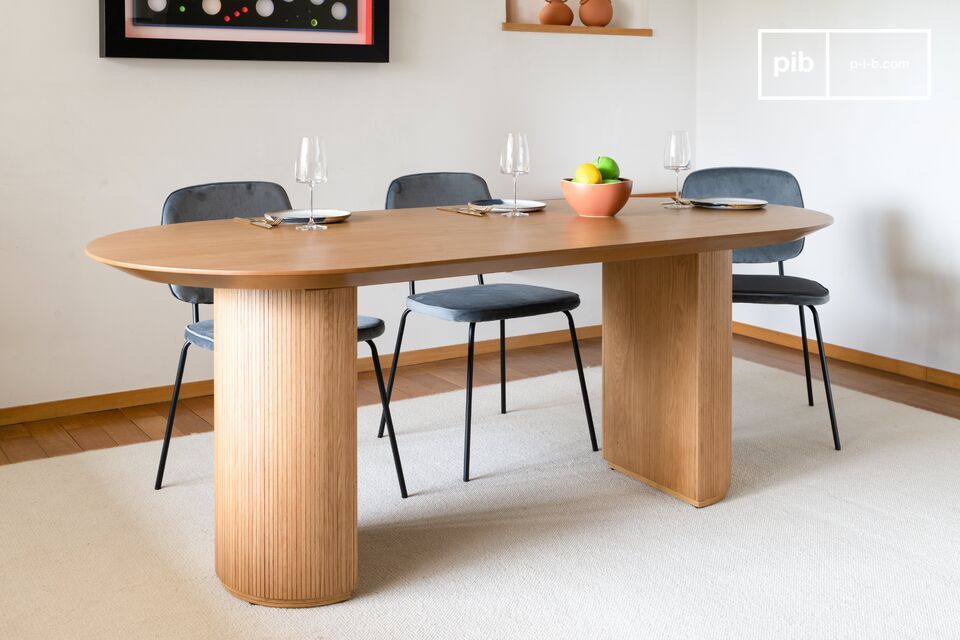 The harmony of Scandinavian design and light oak for stylish meals.