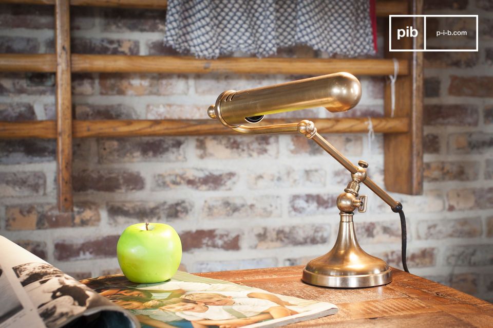 Beautiful gold brass desk lamp.