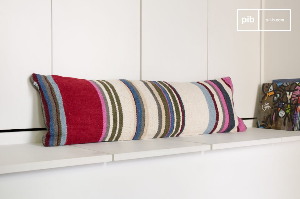 Striped stitch cushion