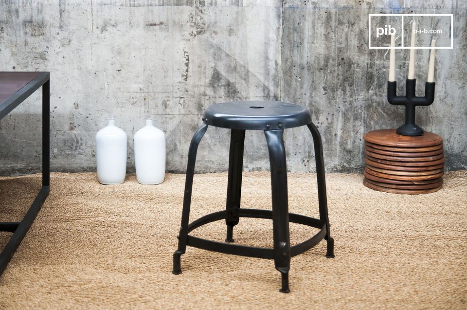 Stool with a great industrial look.