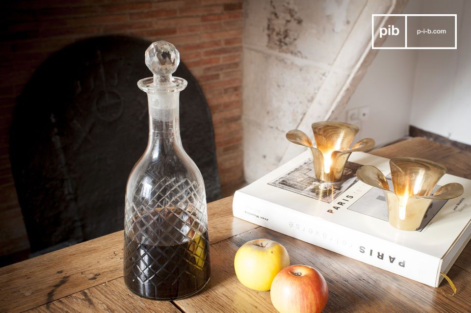 Elegant transparent decanter.