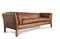 Miniature 3-seater camel leather sofa Hamar Clipped