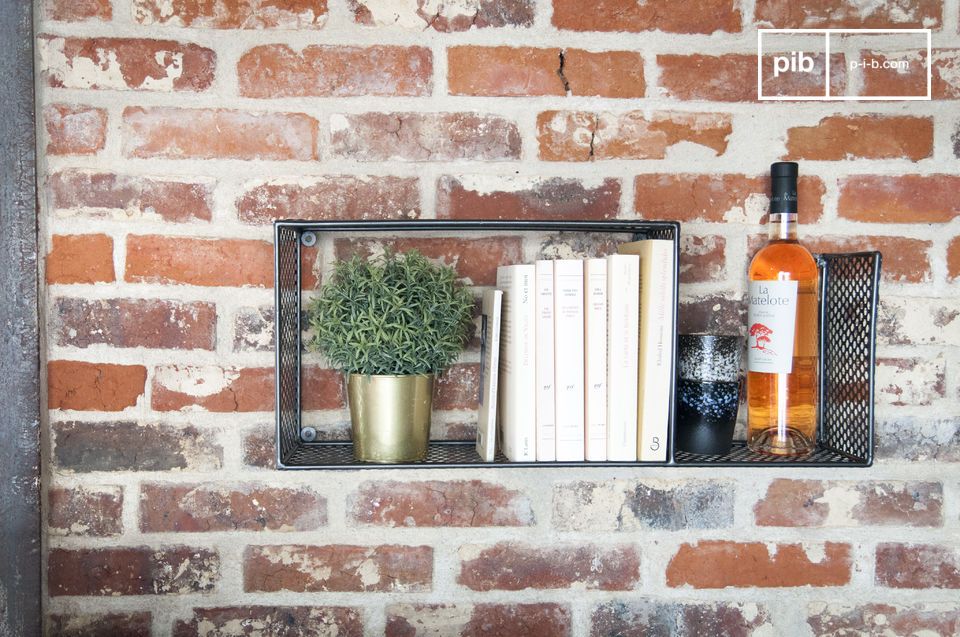 Beautiful metal wall shelf in industrial style.