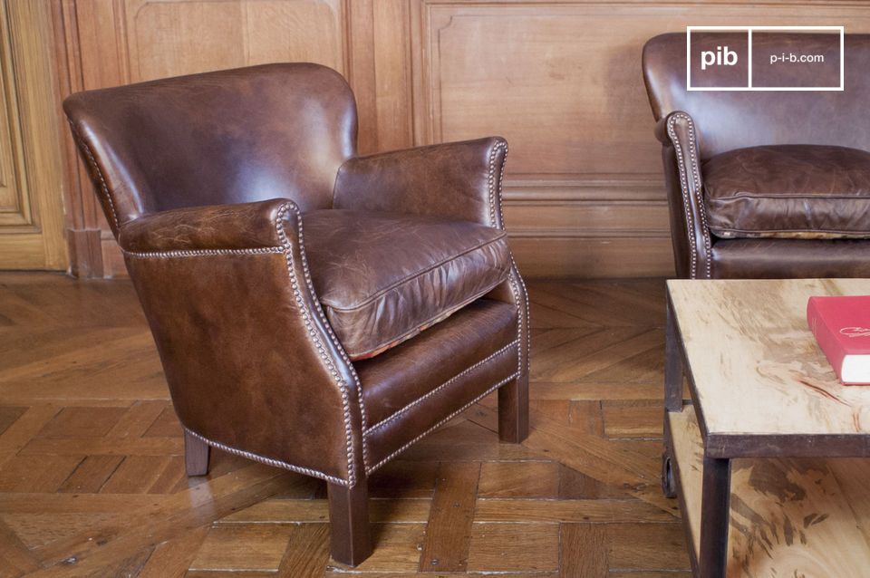 Turner leather armchair