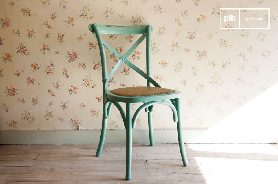 Colorful shop wooden chairs