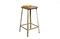 Miniature Varnished wood and metal stool Clipped