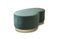 Miniature Two-seater green velvet beanbag pouf Dallas Clipped