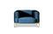 Miniature Blue velvet armchair Viela Clipped