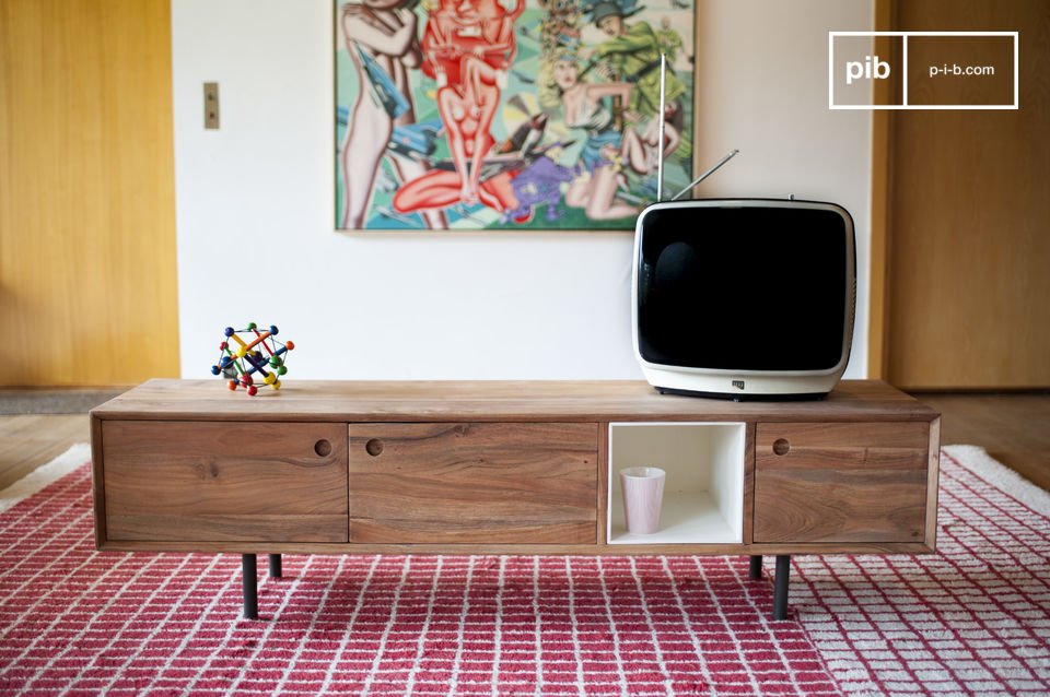 A pretty design TV cabinet in acacia wood.