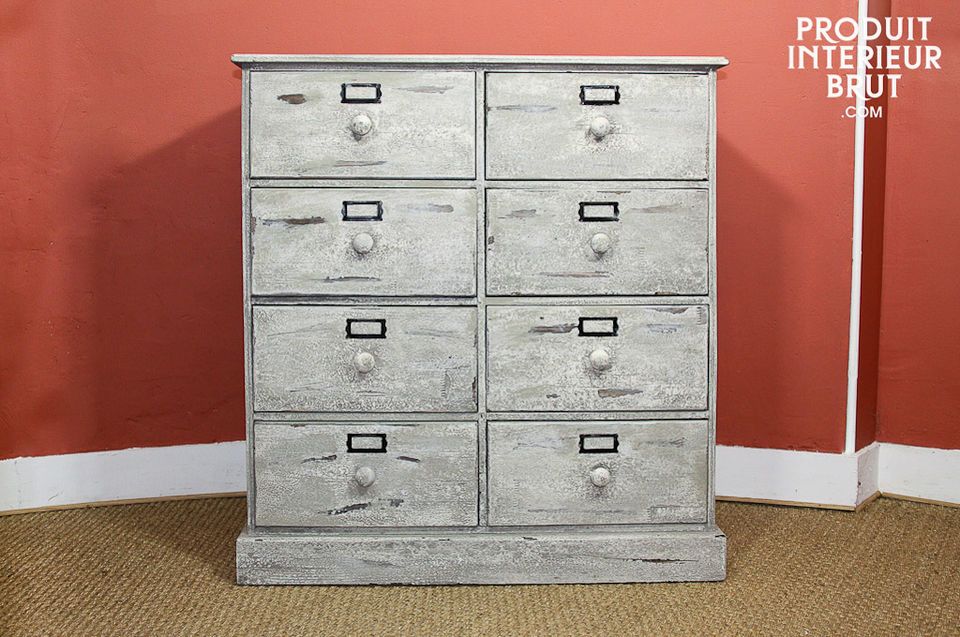 Perfect for storing files, dishes or clothes, this apothecary\'s chest is entirely made of wood