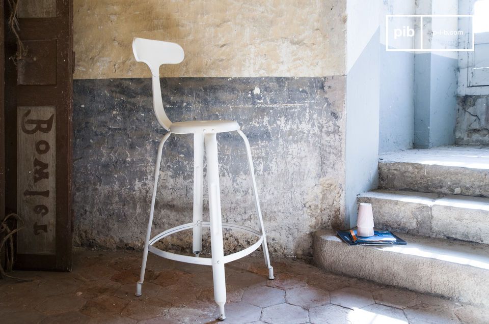 Beautiful white bar chair in industrial style.