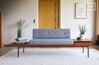 Large Scandinavian bench with drawer Inez