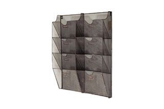 Wire-mesh wall mount magazine rack