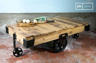 Wooden Coffee Table Wood Wagon
