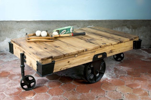 Wooden Coffee Table Wood Wagon
