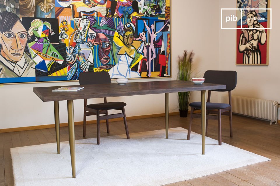 Beautiful dark wood and gilded brass table.