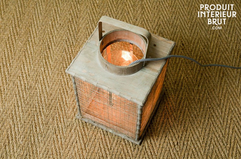 Stained light wood lantern