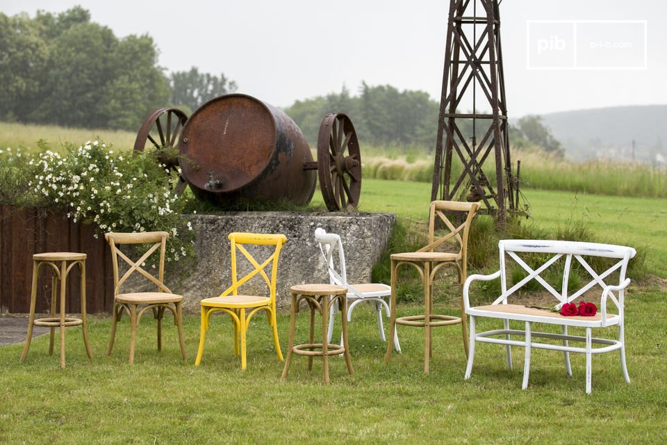 The sturdy chair is perfectly suited for outdoor use.